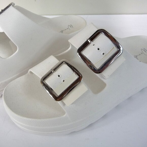 NEW WHITE SLIDE PLATFORM SLIDE SANDALS 7 - Picture 5 of 9